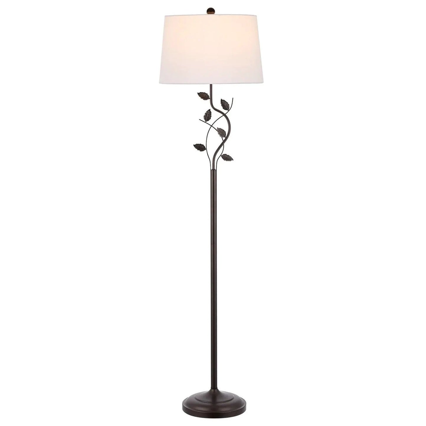 Vine Leaves Floor Lamp Bronze With White Shade
