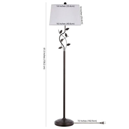 Vine Leaves Floor Lamp Bronze With White Shade