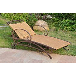 Sillón reclinable multiposición de mimbre de resina/acero