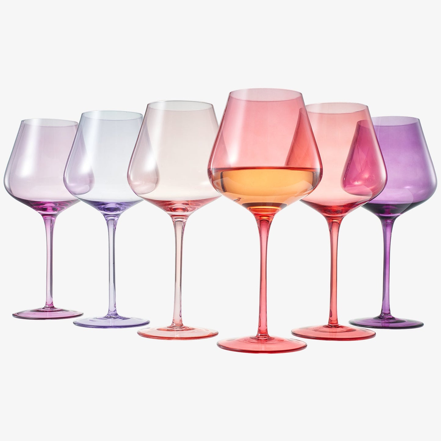 Love Decorative Stemmed Wine Glasses Set of Six