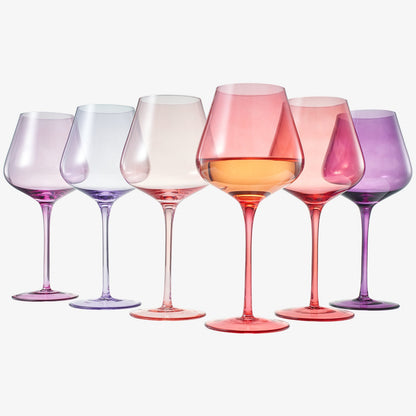 Love Decorative Stemmed Wine Glasses Set of Six
