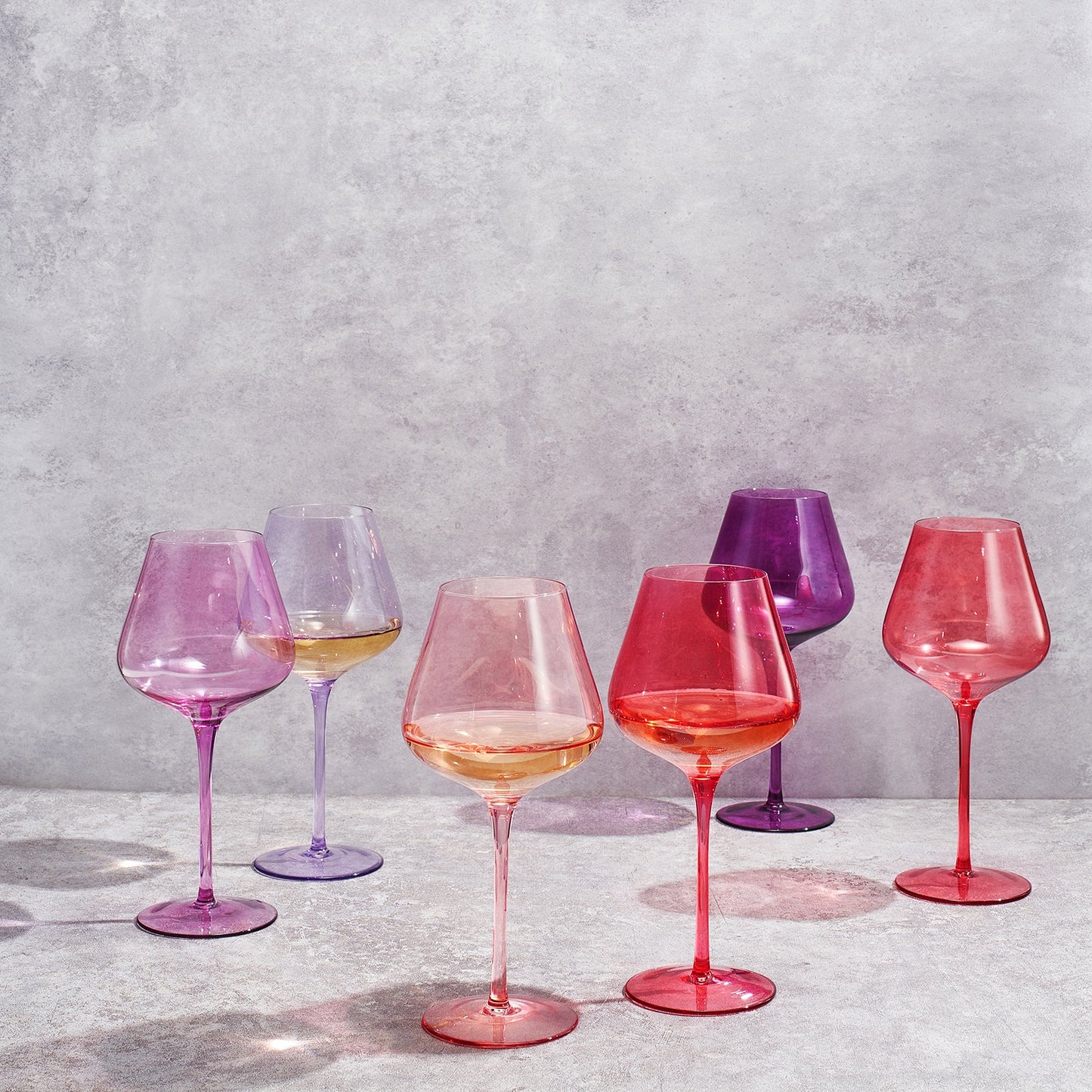 Love Decorative Stemmed Wine Glasses Set of Six