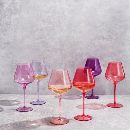 Love Decorative Stemmed Wine Glasses Set of Six