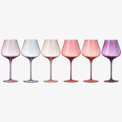 Love Decorative Stemmed Wine Glasses Set of Six