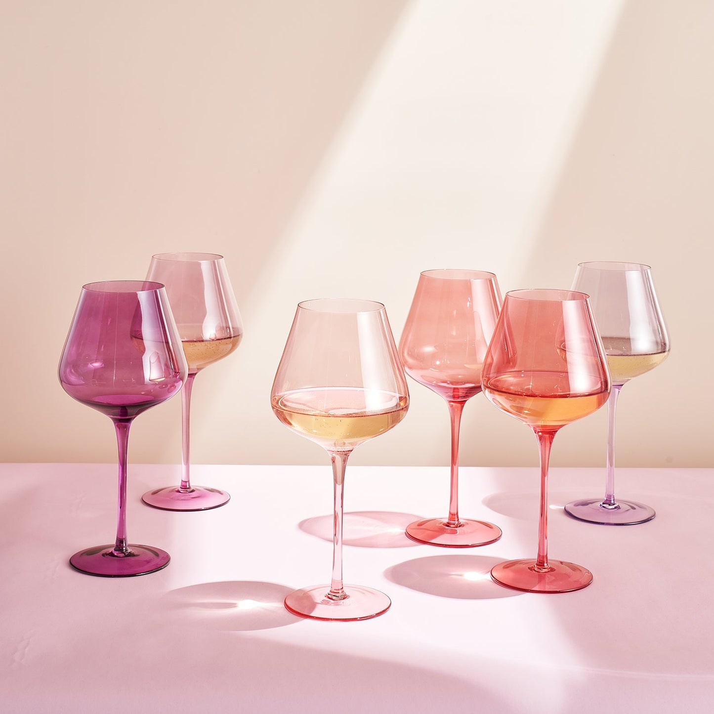 Love Decorative Stemmed Wine Glasses Set of Six