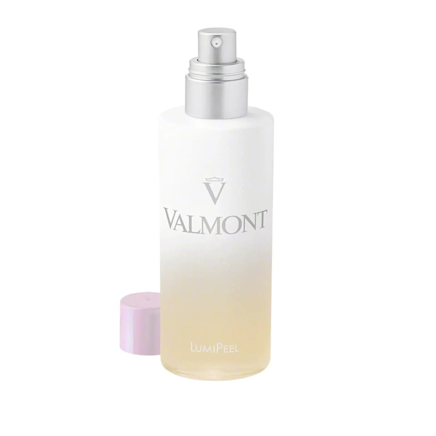 Valmont LumiPeel facial cleanser bottle with silver pump, white-to-pale-yellow gradient on Tampa Home & Garden Store