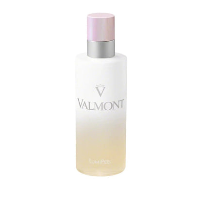 Valmont LumiPeel facial cleanser bottle with pink iridescent cap and white-to-yellow gradient container on Tampa Home & Garden Store