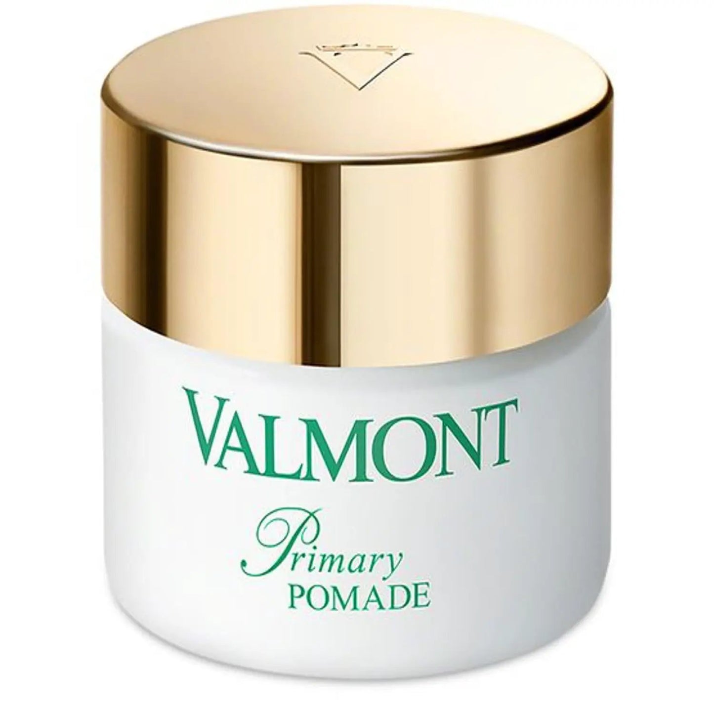 Valmont Primary Pomade 50ml jar with a gold cap and white bottle on Tampa Home & Garden Store