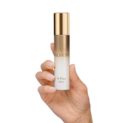 Valmont V-Firm Serum 30ml bottle with gold cap, bronze-to-white gradient, Nava Beauty on Tampa Home & Garden Store