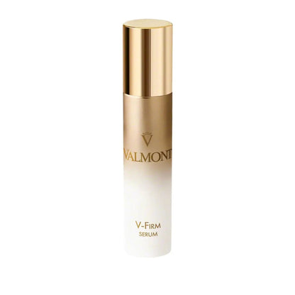 Valmont V-Firm Serum 30ml bottle with gold cap and gradient white base on Tampa Home & Garden Store