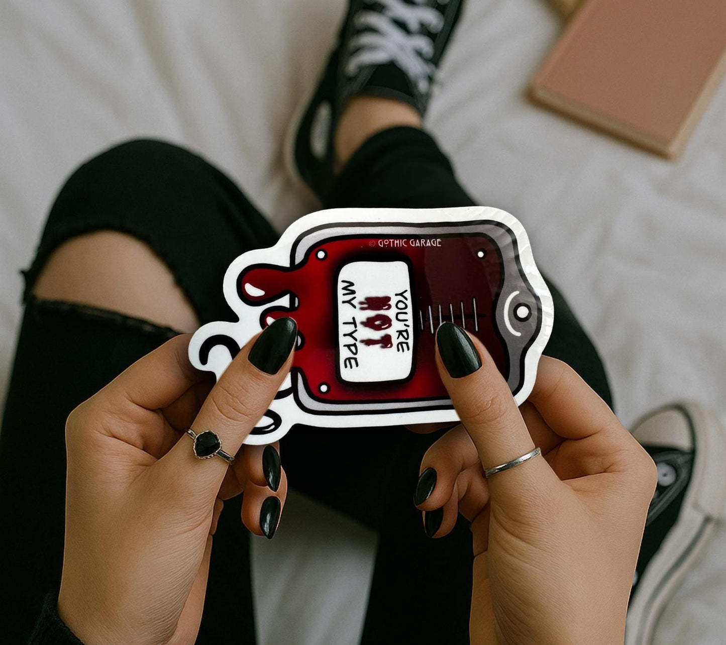 Vampire Blood Bag, Waterproof Die Cut Sarcastic Sticker, Choose Between Glossy or Holographic, Perfect to Add Horror to any Surface - Tampa Home & Garden Store