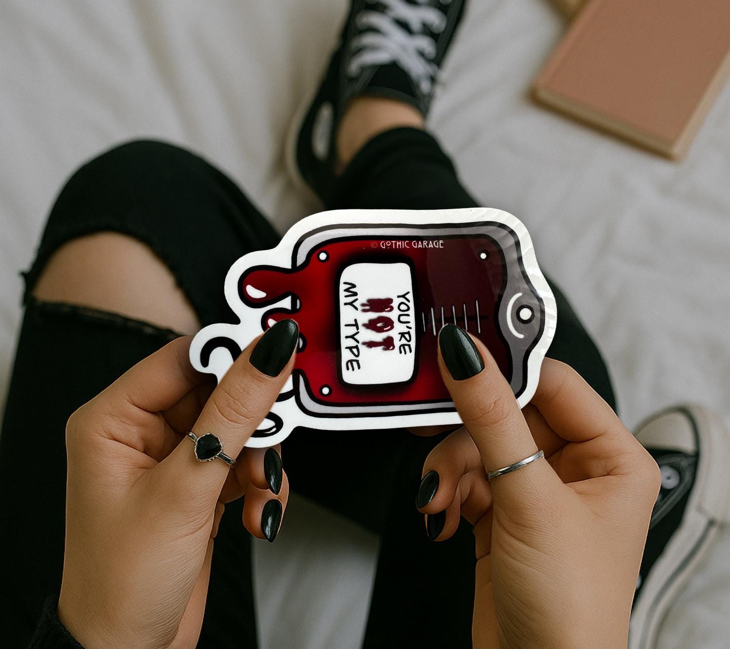 Vampire Blood Bag, Waterproof Die Cut Sarcastic Sticker, Choose Between Glossy or Holographic, Perfect to Add Horror to any Surface - Tampa Home & Garden Store