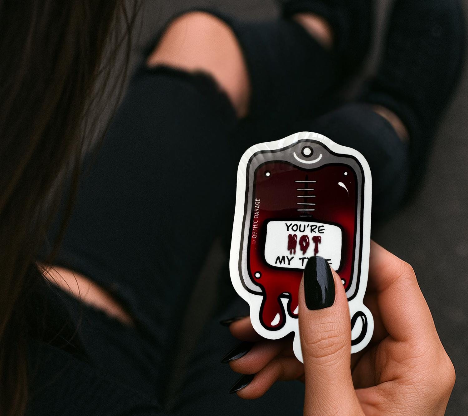 Vampire Blood Bag, Waterproof Die Cut Sarcastic Sticker, Choose Between Glossy or Holographic, Perfect to Add Horror to any Surface - Tampa Home & Garden Store