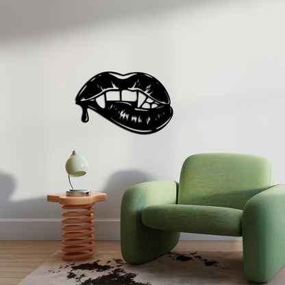 Vampire Lips Silhouette – Pink Metal Wall Art for Modern Home Décor - KAFGP163 - Tampa Home & Garden Store
