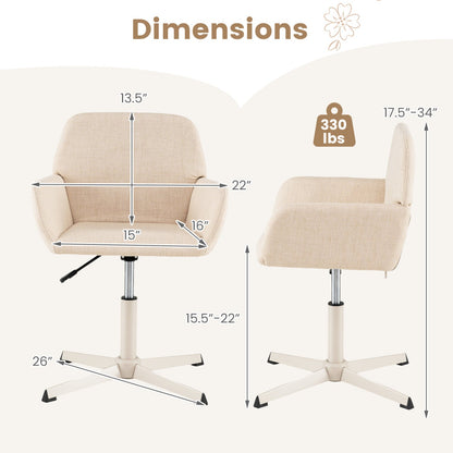 Swivel vanity chair in beige with adjustable height and back support DirectDeals office chair on Tampa Home & Garden Store