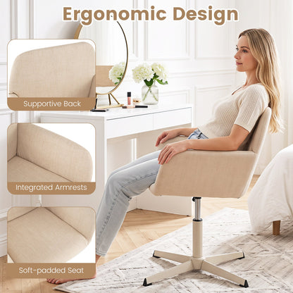 DirectDeals beige fabric swivel vanity office chair with adjustable height on Tampa Home & Garden Store