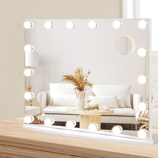 Vanity Mirror with 18 Dimmable LED Bulbs and 3 Color Lighting Modes-White - Tampa Home & Garden Store