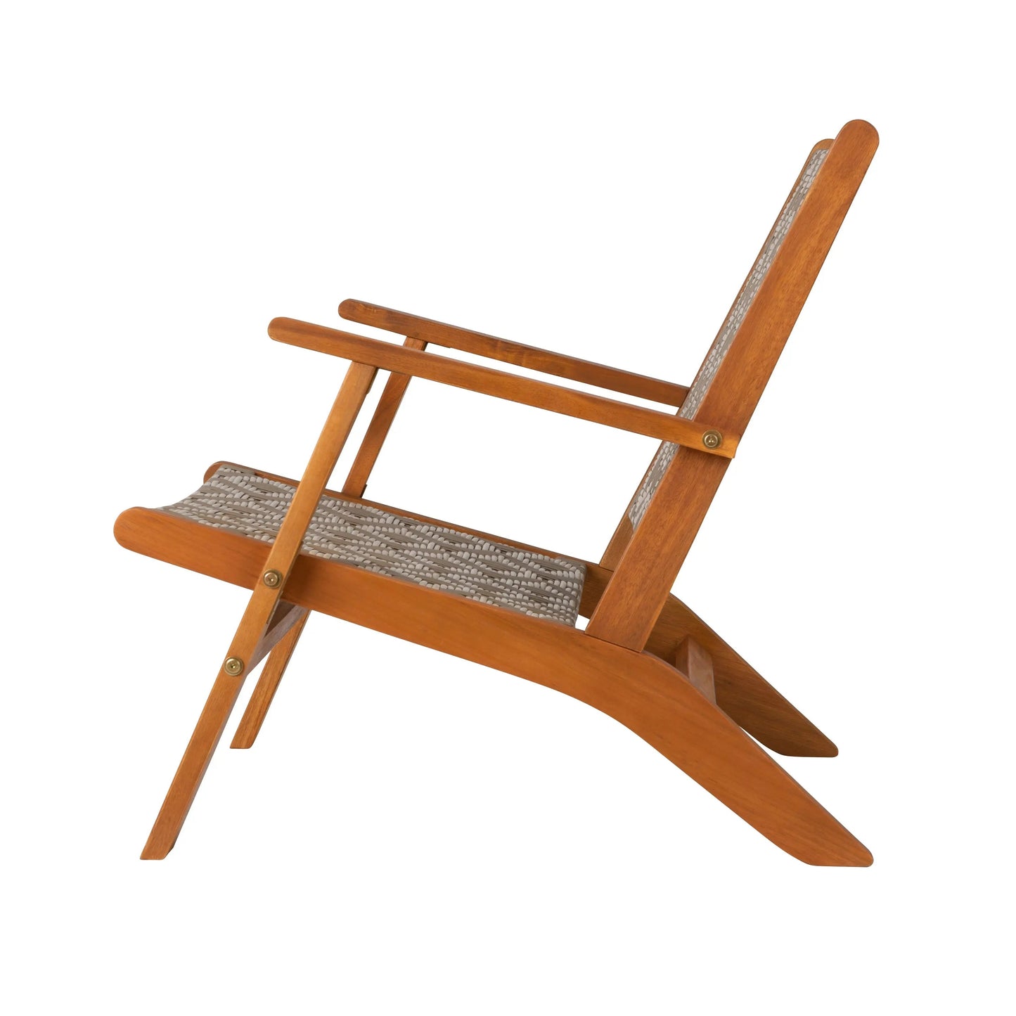 Vega Acacia Outdoor Chair with diamond-weave wicker seat/back and natural wood frame on Tampa Home & Garden Store