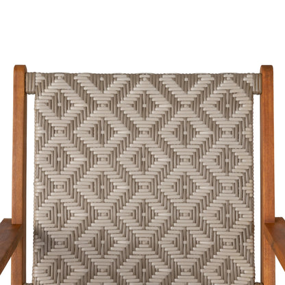 Vega Acacia Outdoor Chair diamond-weave wicker, natural wood frame, Fire Sense/Balkene Home on Tampa Home & Garden Store