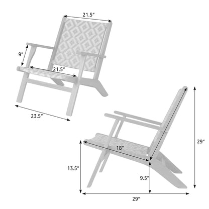 Vega Acacia chair in diamond-weave wicker with light wood frame Fire Sense/Balkene Home on Tampa Home & Garden Store