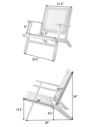 Vega Acacia outdoor chair with gray cord seating Fire Sense/Balkene Home on Tampa Home & Garden Store