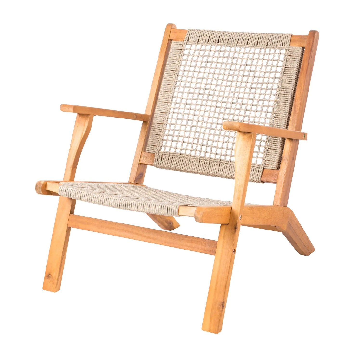 Vega Natural Stain Outdoor Chair with ecru cord weave and wooden frame on Tampa Home & Garden Store