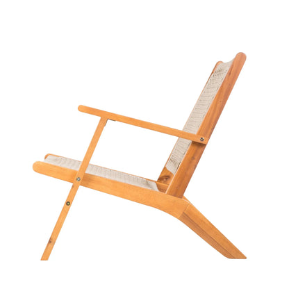 Vega Natural Stain Outdoor Chair wooden frame with ecru woven cord on Tampa Home & Garden Store