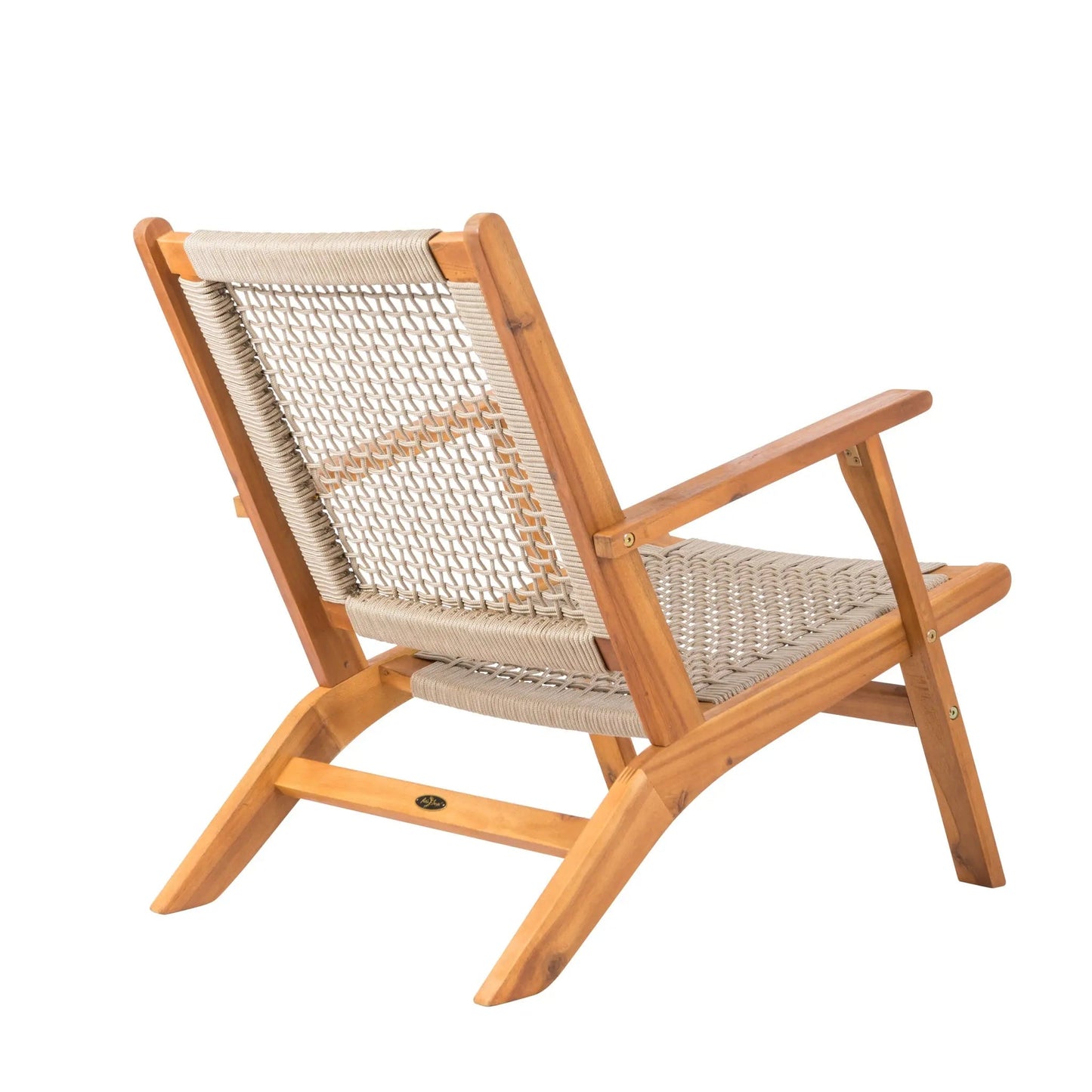 Vega Natural Stain Outdoor Chair with Ecru Cording, wooden frame, Fire Sense/Balkene Home on Tampa Home & Garden Store