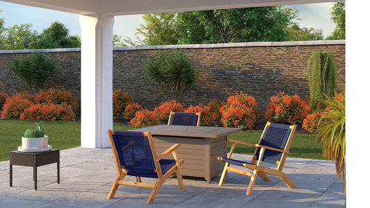 Vega Natural Stain Outdoor Chair Navy Blue Cording, 2 chairs, wood-frame Fire Sense/Balkene on Tampa Home & Garden Store