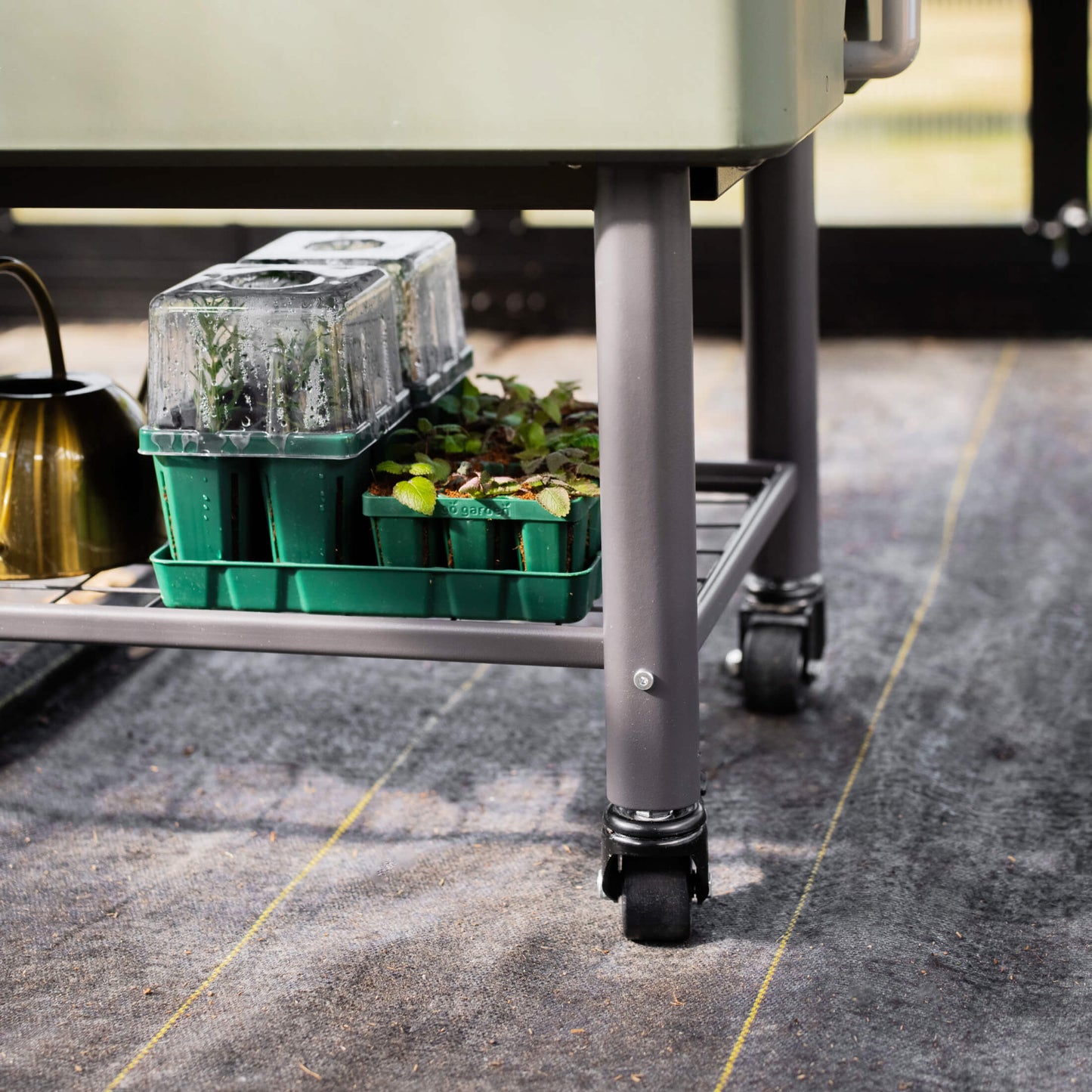EZCube Elevated Rolling Planter Cart