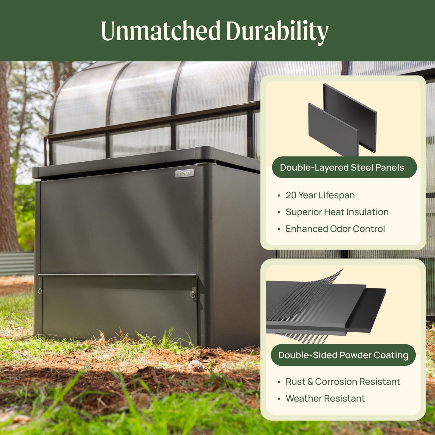 Contenedor de compost de metal moderno