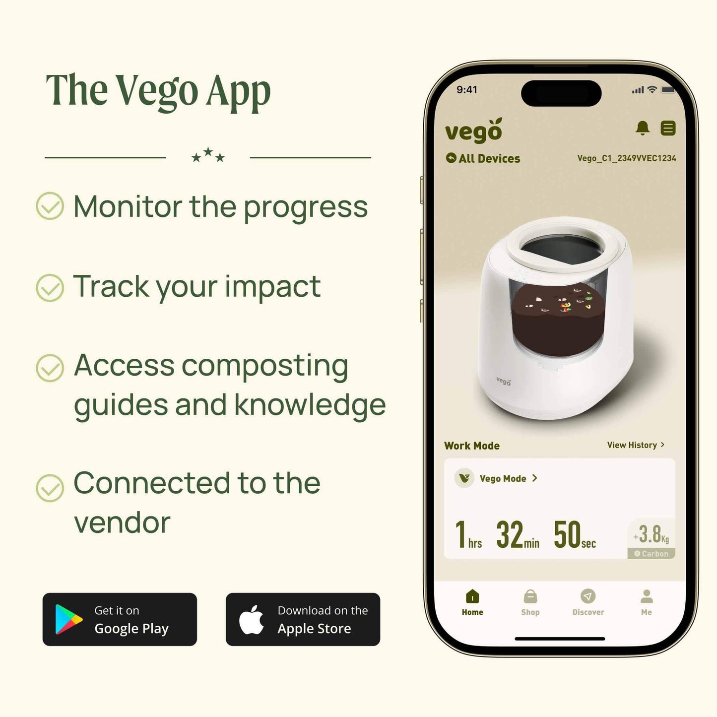 Compostador de cocina Vego