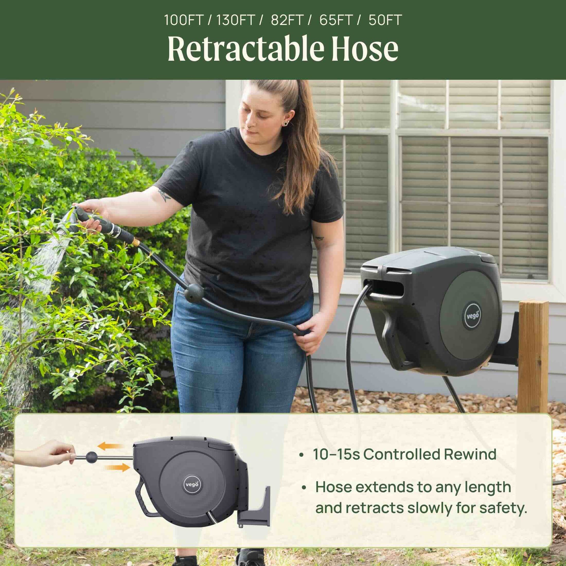 Vego Retractable Hose Reel  Set - Tampa Home & Garden Store