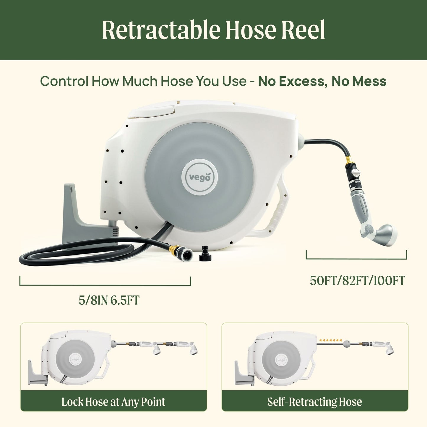 Vego Retractable Hose Reel  Set - Tampa Home & Garden Store