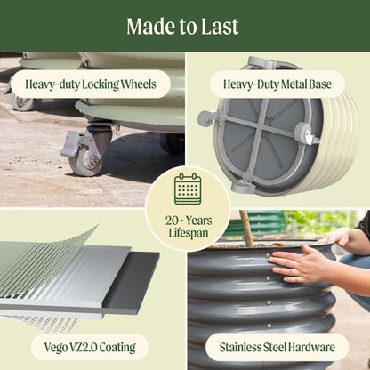 Vego Rolling Planter Self-Watering 2ft x 2ft - Tampa Home & Garden Store