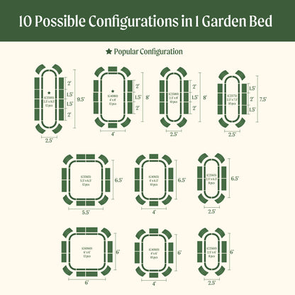 Ensemble de jardin surélevé modulaire géant en métal 10 en 1 de 26 po de hauteur