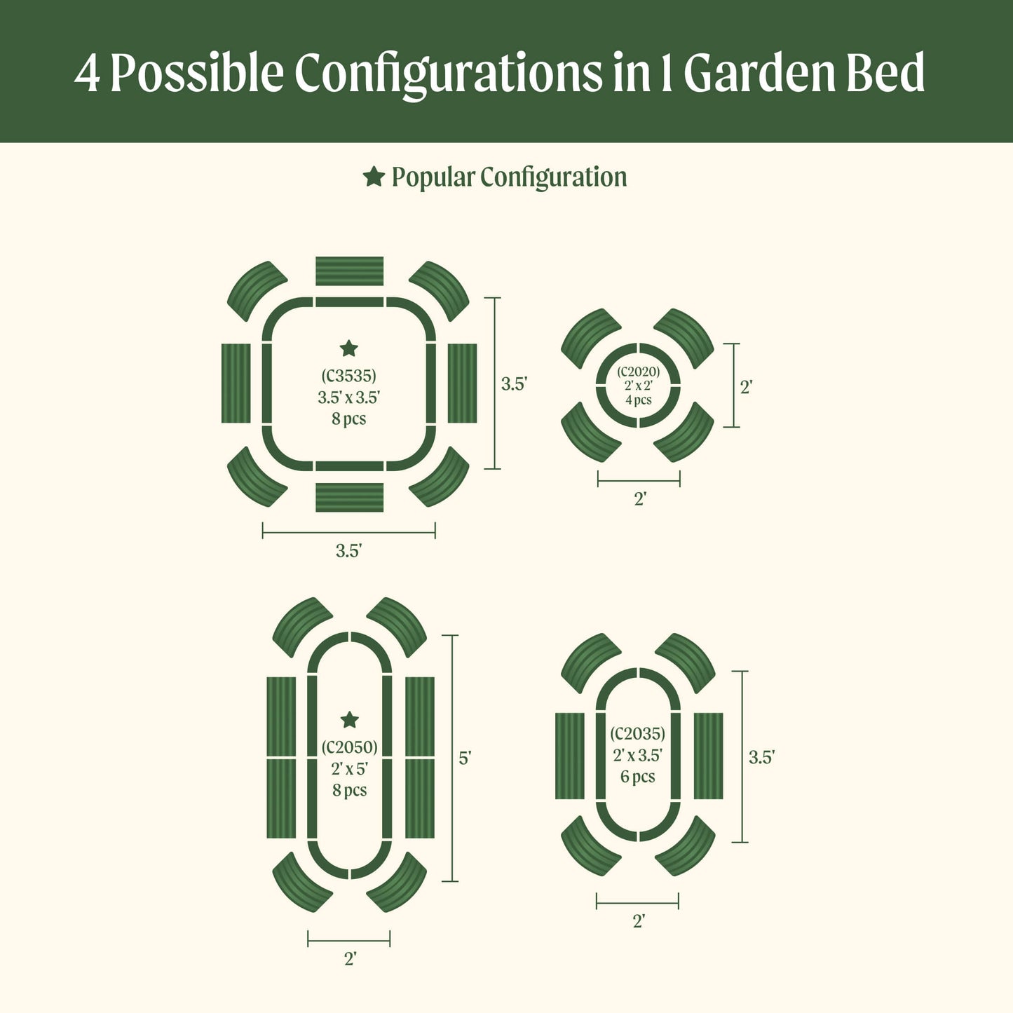 Kit de jardin surélevé modulaire en métal 4 en 1 de 26 po de hauteur