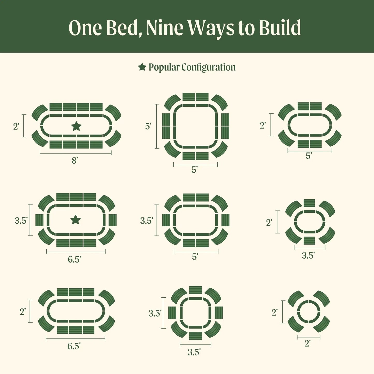 26-inch tall modular raised garden bed kit with nine configurations in green by Vego Garden on Tampa Home & Garden Store