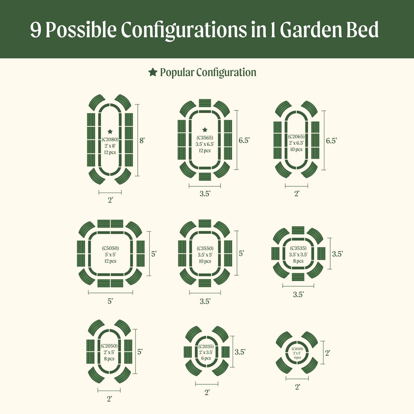 Kit de jardin surélevé modulaire en métal 9 en 1 de 26 po de hauteur