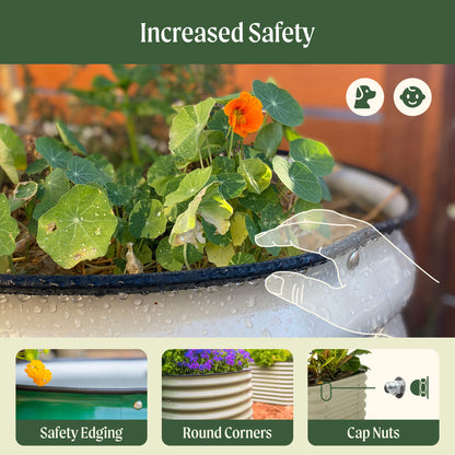 Jardinière surélevée de 43 cm de haut, taille moyenne, modulaire 6 en 1, en métal