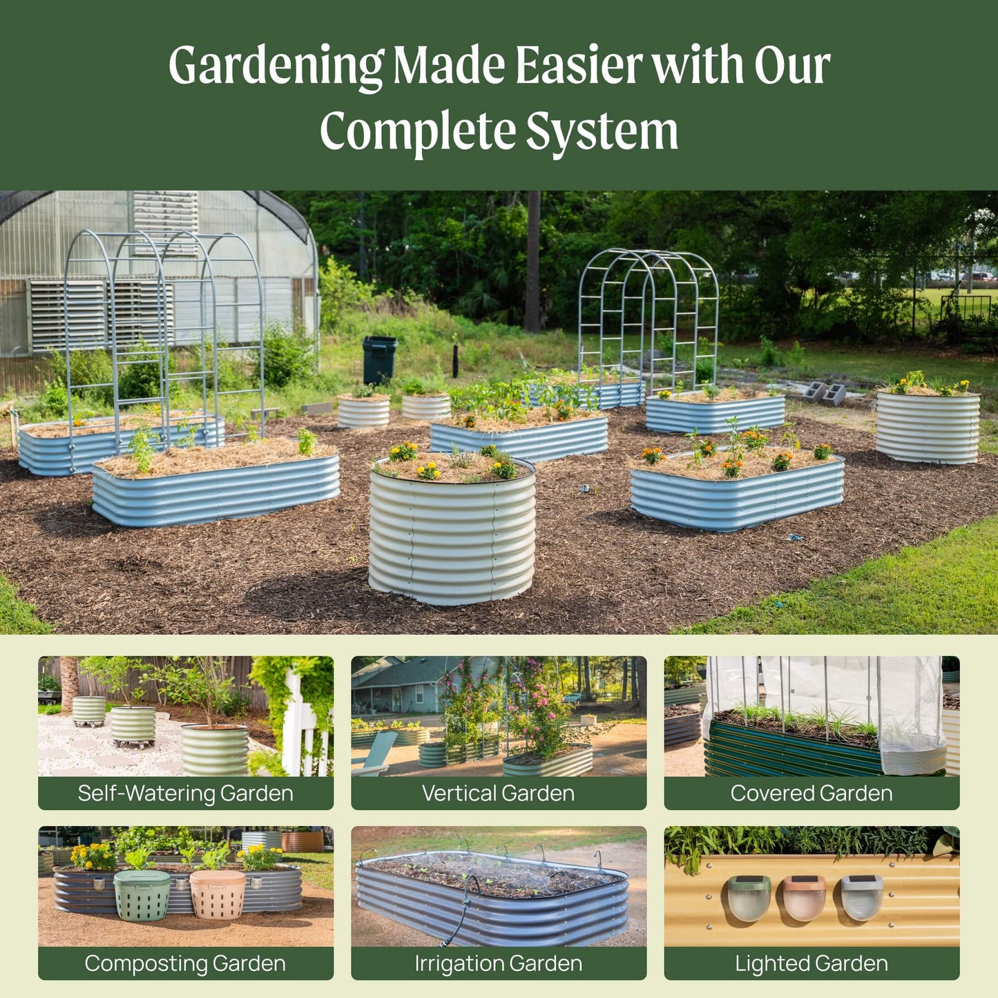 11" High Large Raised Garden Bed 9 in 1 Modular Metal