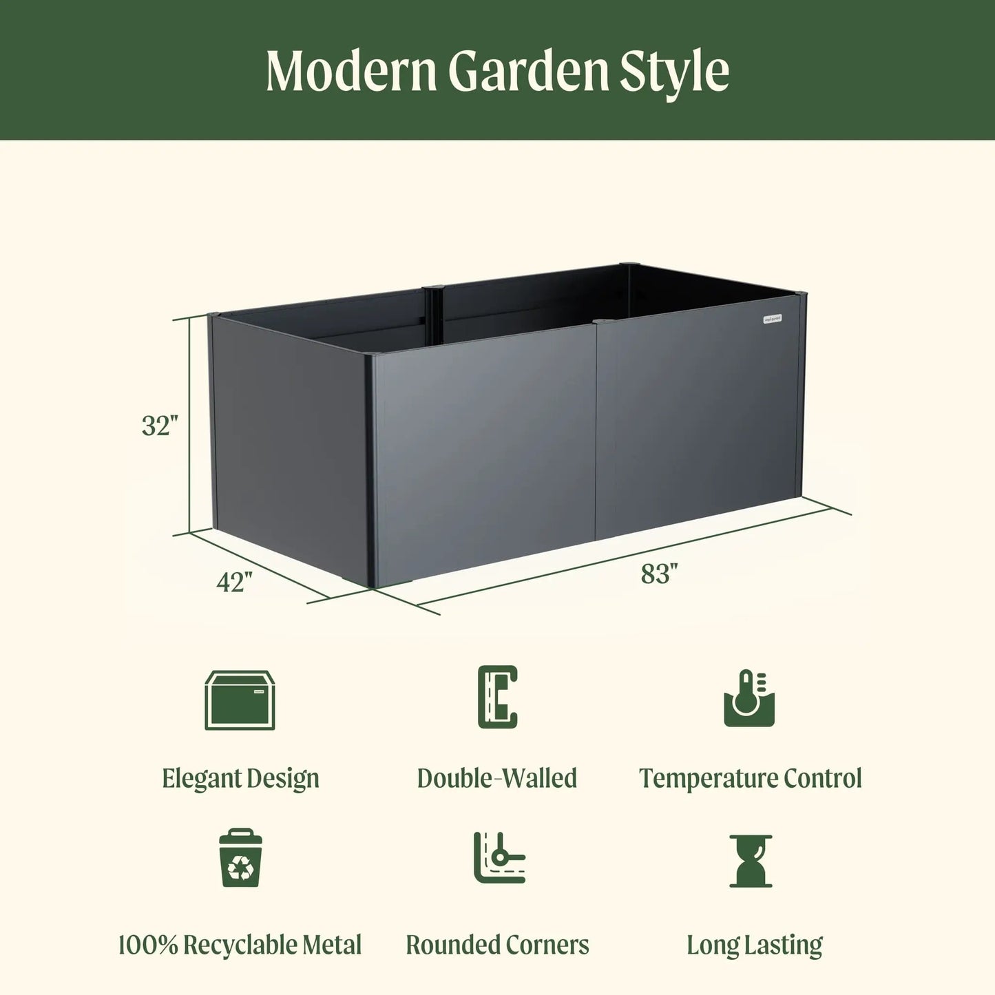 32 Inch Extra Tall Modern Pro Garden Bed