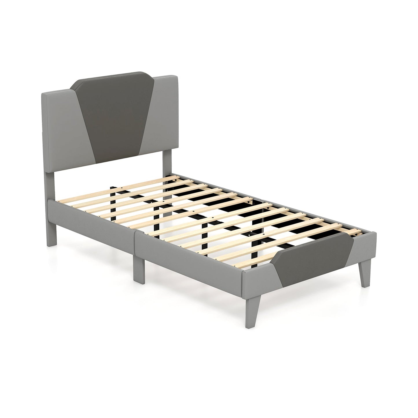 Base de cama tapizada de terciopelo Full/Queen/Twin con cabecero alto - Tamaño Full