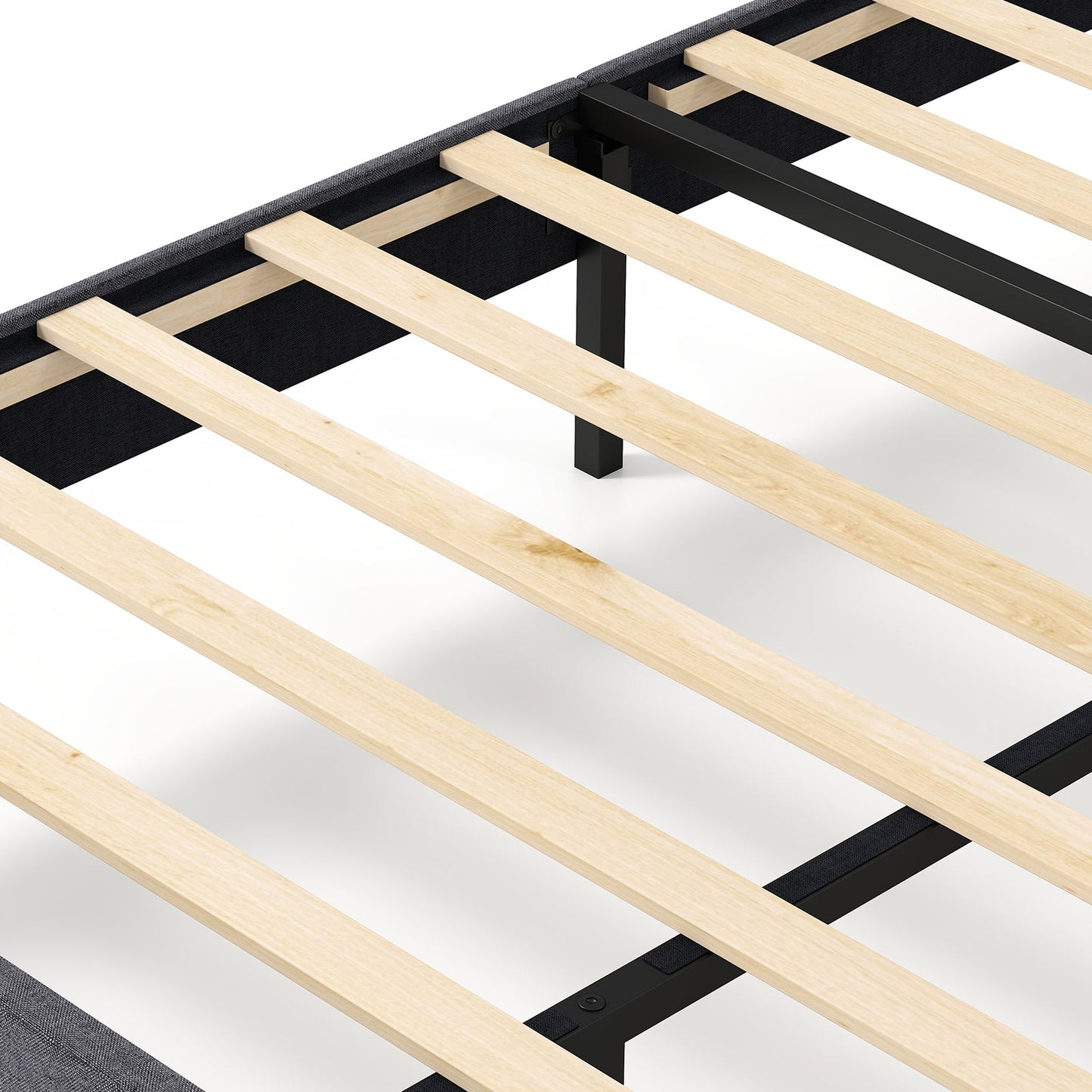 Velvet Upholstered Platform Bed with Height Adjustable Vertical Channel Headboard