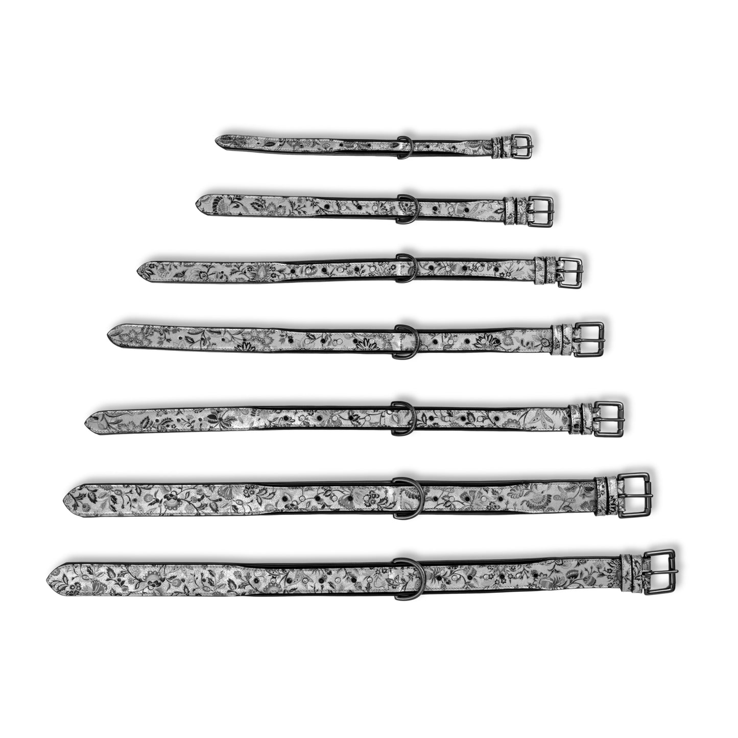 Venetian Leather Dog Collar by Halter Ego, floral patterned leather collars set on Tampa Home & Garden Store