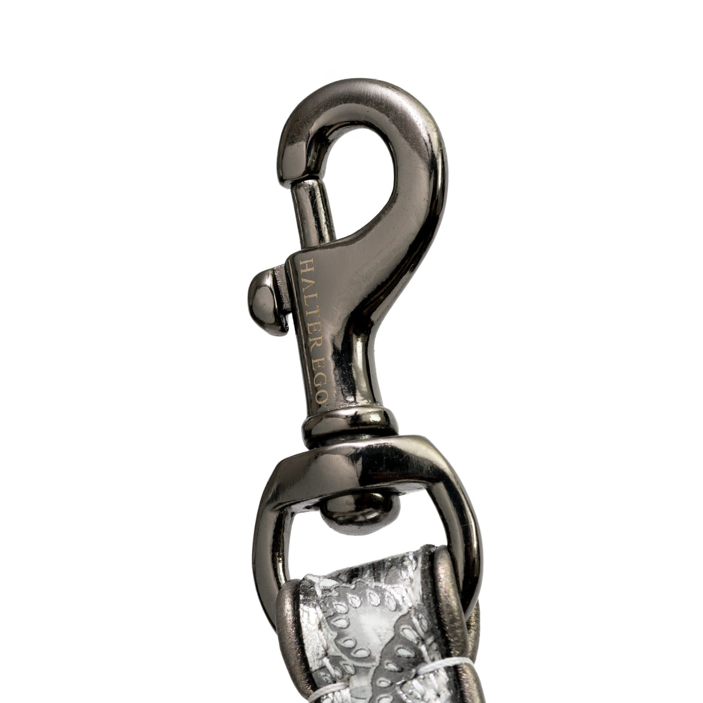 Venetian Leather Dog Leash Halter Ego with silver metal hardware on Tampa Home & Garden Store