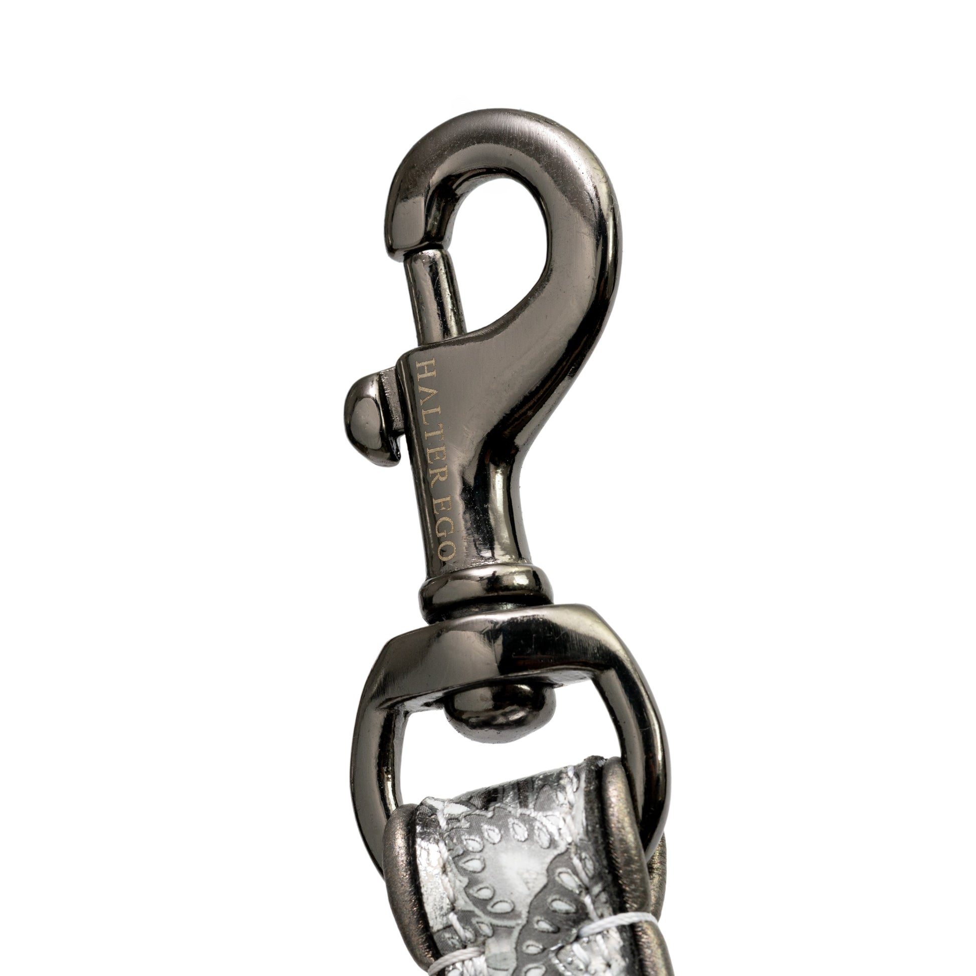 Venetian Leather Dog Leash Halter Ego with silver metal hardware on Tampa Home & Garden Store