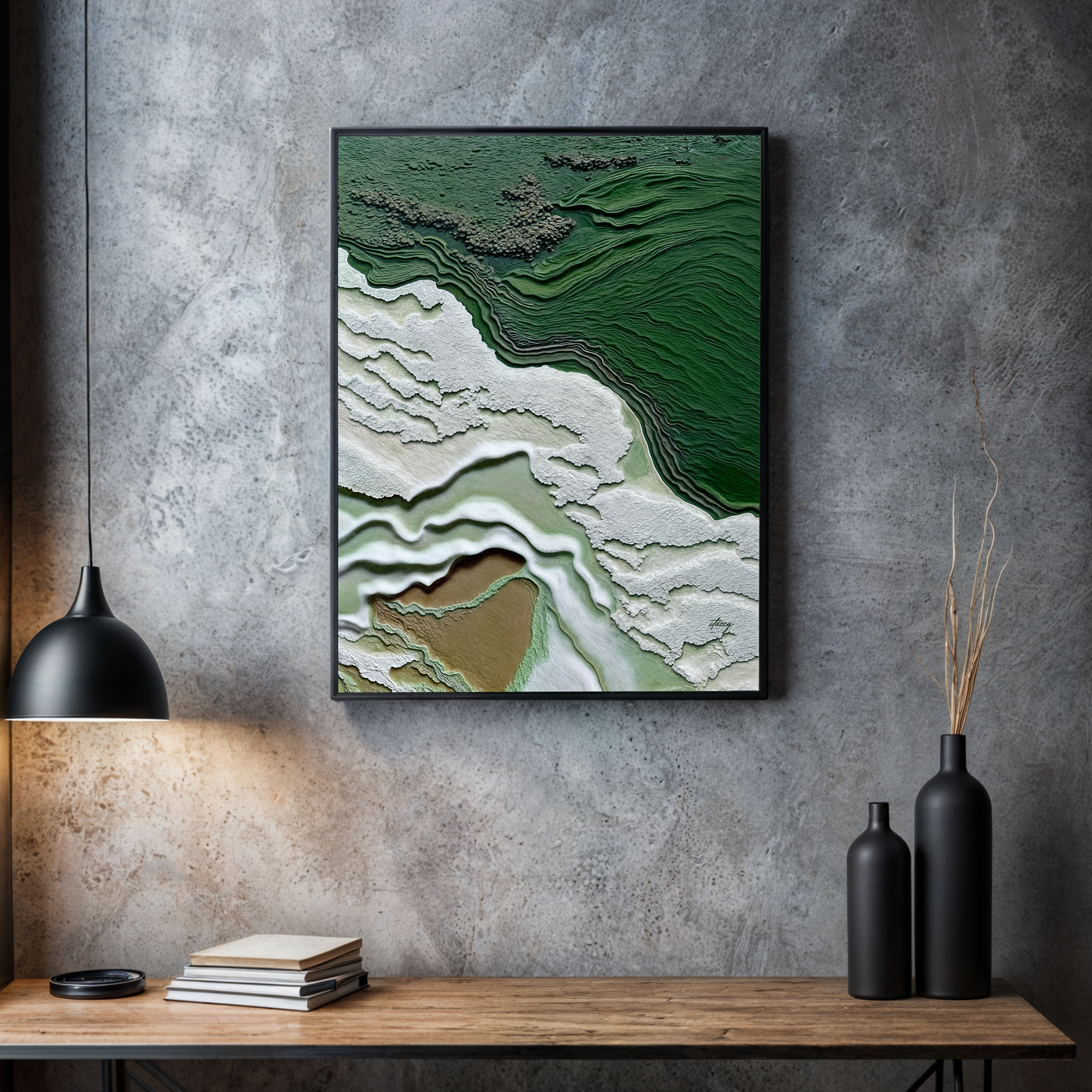 Canvas Print Verdant Cliffs by Tailored Canvases, crafting canvas with layered green cliffs on Tampa Home & Garden Store
