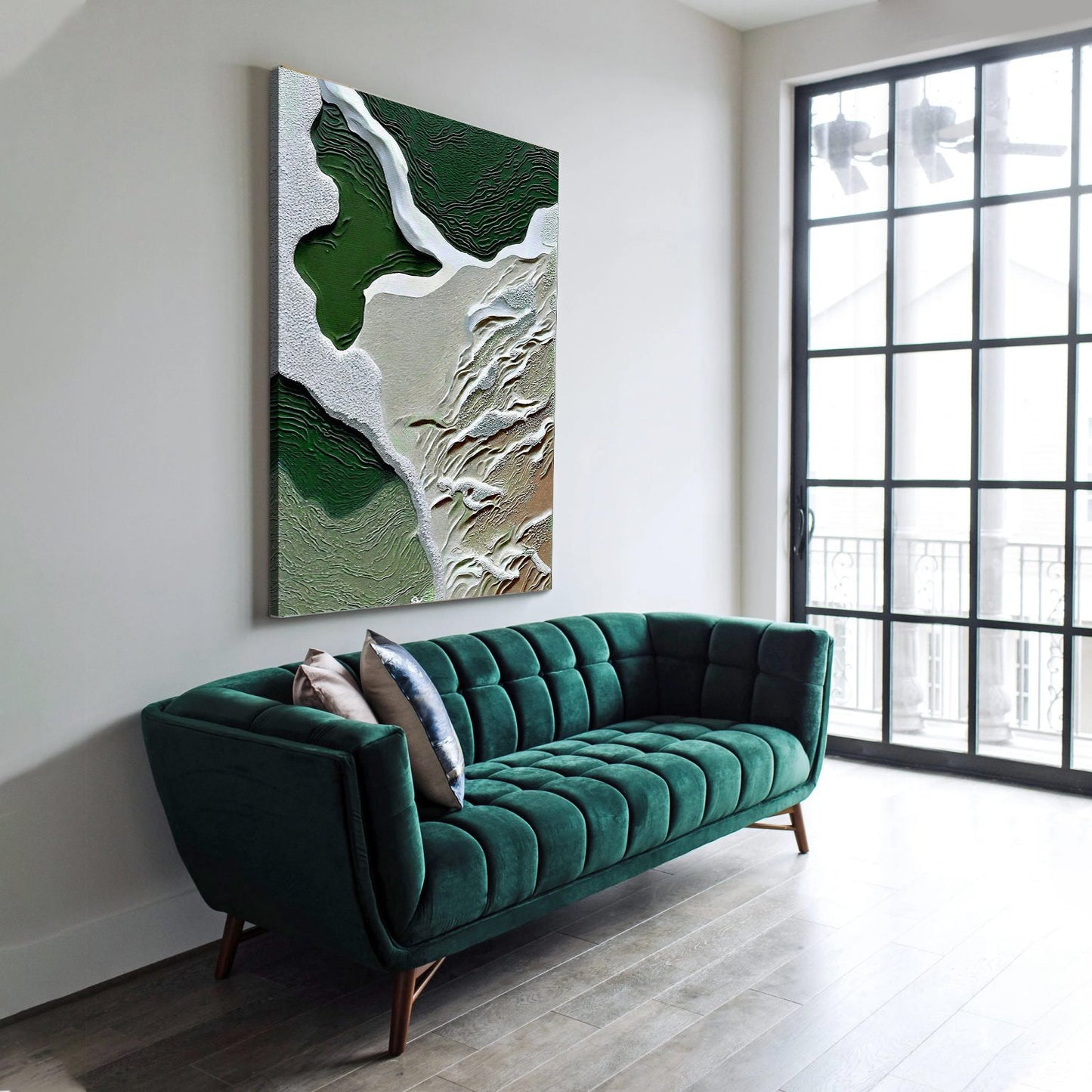 Canvas Print Verdant Cliffs III by Tailored Canvases, green abstract cliffs on crafting canvas on Tampa Home & Garden Store