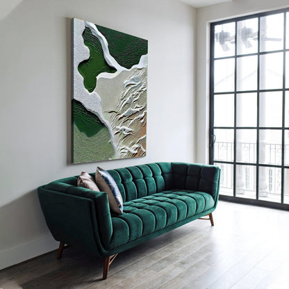 Canvas Print Verdant Cliffs III by Tailored Canvases, green abstract cliffs on crafting canvas on Tampa Home & Garden Store
